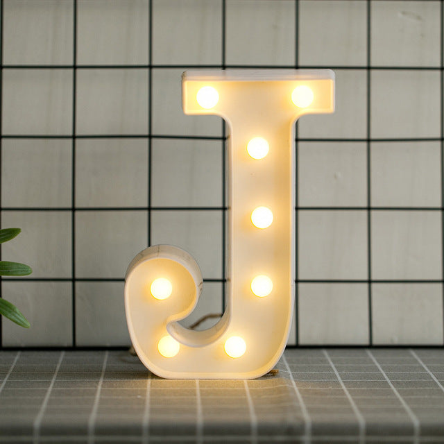 LED Letter Lights Heart Letter Symbol Sign Night Light for Desk Home Decoration