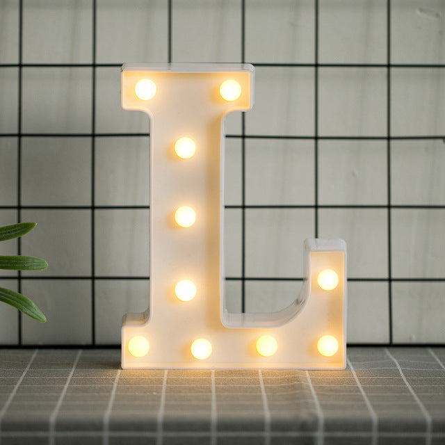 LED Letter Lights Heart Letter Symbol Sign Night Light for Desk Home Decoration