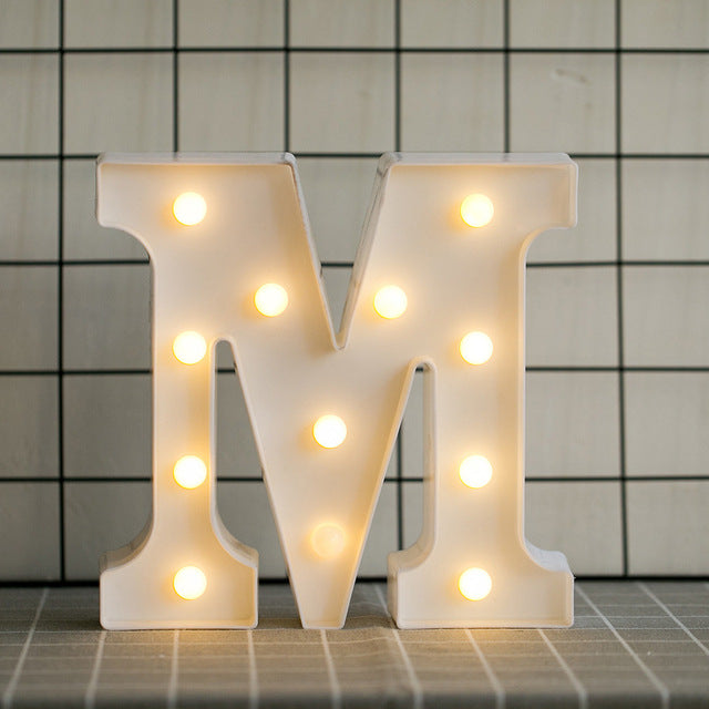 LED Letter Lights Heart Letter Symbol Sign Night Light for Desk Home Decoration