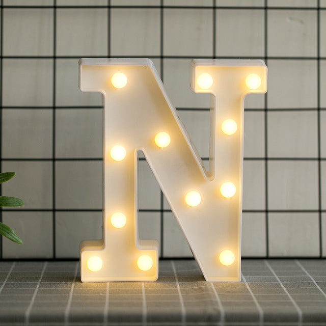 LED Letter Lights Heart Letter Symbol Sign Night Light for Desk Home Decoration