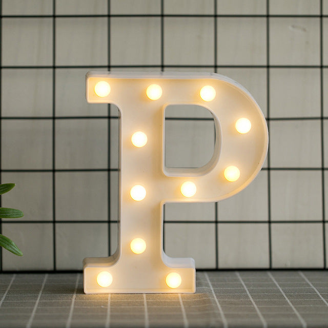 LED Letter Lights Heart Letter Symbol Sign Night Light for Desk Home Decoration