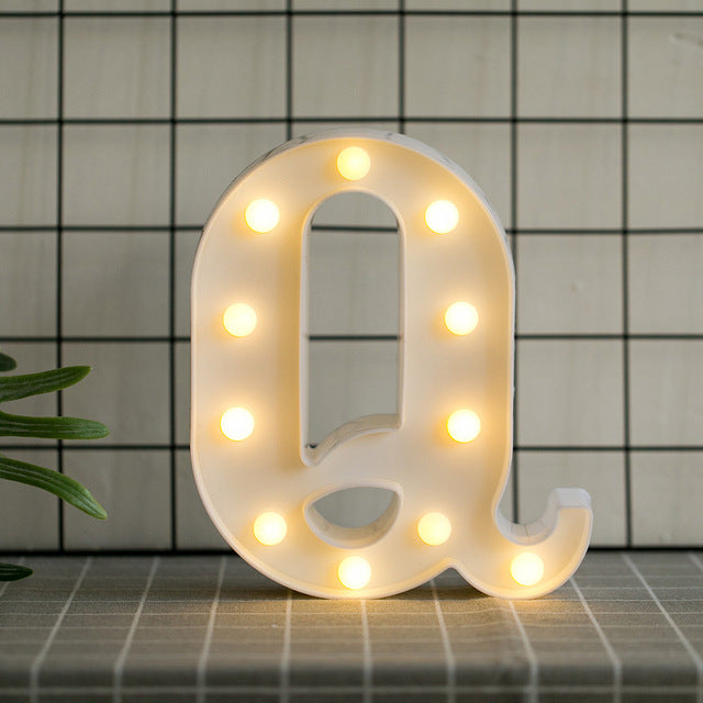 LED Letter Lights Heart Letter Symbol Sign Night Light for Desk Home Decoration