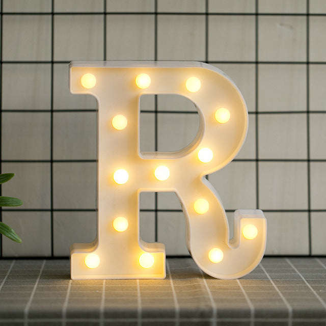 LED Letter Lights Heart Letter Symbol Sign Night Light for Desk Home Decoration