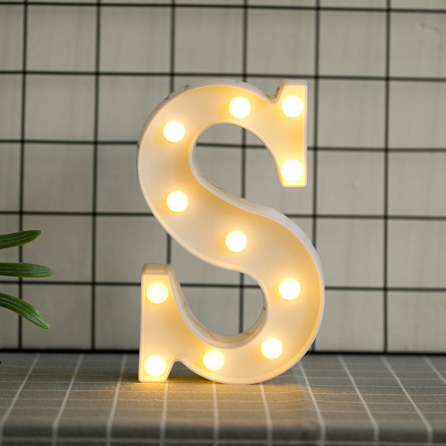 LED Letter Lights Heart Letter Symbol Sign Night Light for Desk Home Decoration