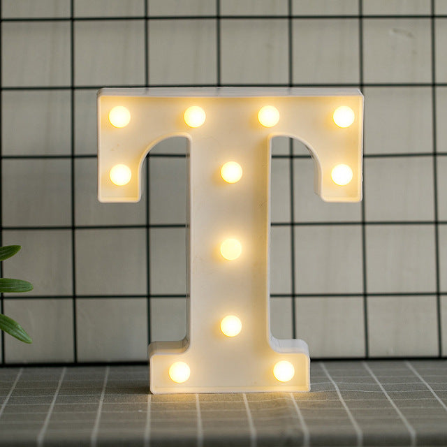 LED Letter Lights Heart Letter Symbol Sign Night Light for Desk Home Decoration