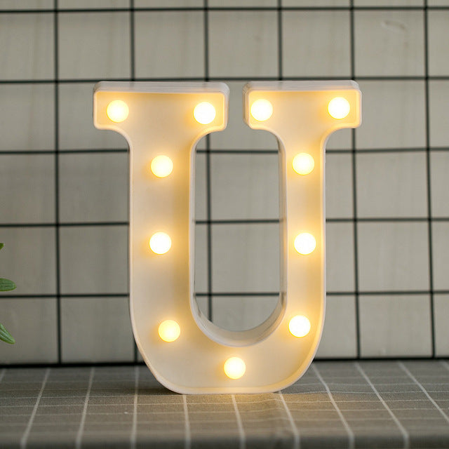 LED Letter Lights Heart Letter Symbol Sign Night Light for Desk Home Decoration