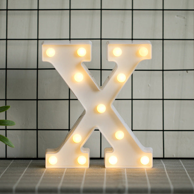 LED Letter Lights Heart Letter Symbol Sign Night Light for Desk Home Decoration