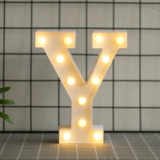 LED Letter Lights Heart Letter Symbol Sign Night Light for Desk Home Decoration