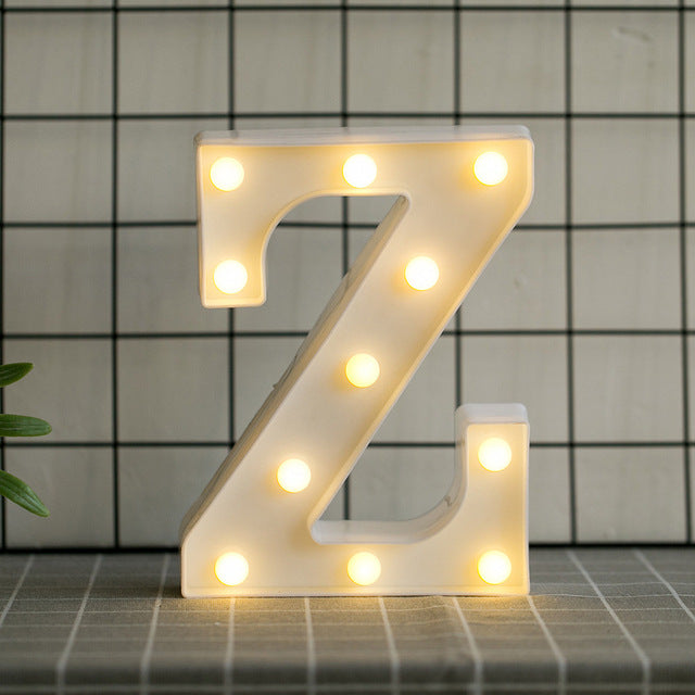 LED Letter Lights Heart Letter Symbol Sign Night Light for Desk Home Decoration