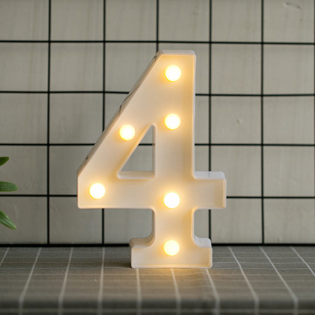 LED Letter Lights Heart Letter Symbol Sign Night Light for Desk Home Decoration