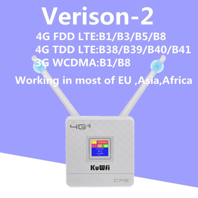 LTE Router 150M 4G Wifi Router Wireless CPE Unlocked with External Antennas SIM Card Slot