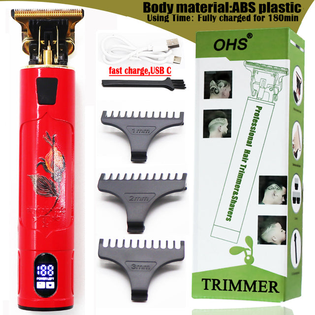 OHS T9 0mm Professional Hair Clipper Beard Trimmer Electric Razors For Men