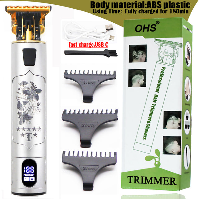 OHS T9 0mm Professional Hair Clipper Beard Trimmer Electric Razors For Men