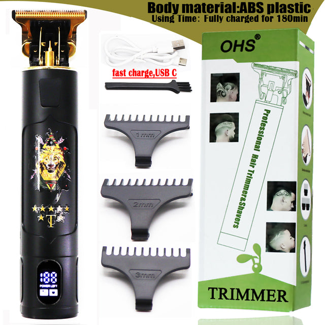 OHS T9 0mm Professional Hair Clipper Beard Trimmer Electric Razors For Men