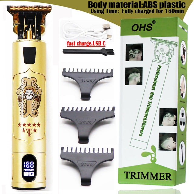 OHS T9 0mm Professional Hair Clipper Beard Trimmer Electric Razors For Men