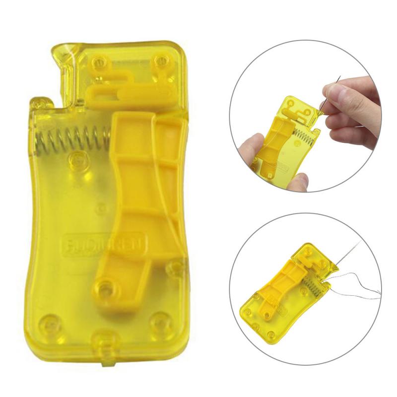 Yellow Large Needle Threader Automatic Sewing Device Parts For Elderly